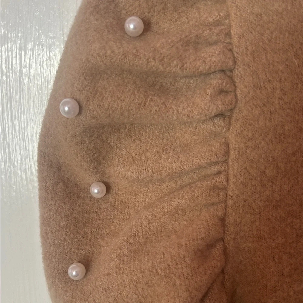 Pomander Place from Tuckernuck Pearl-Embellished Puff Sleeve Sweater - Camel - Picture 3 of 3
